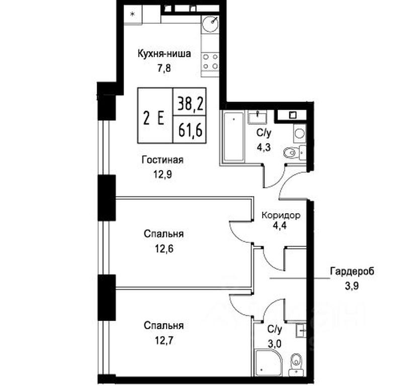 1-BD Apartment Sale, 61.6 sq. m. at Kompleks apartamentov AIST RESIDENCE (Aist Rezidens), Namyotkina Street, 10Д, Moscow, Russia #1 1-BD Apartment Sale, 61.6 sq. m. at Kompleks apartamentov AIST RESIDENCE (Aist Rezidens), Namyotkina Street, 10Д, Moscow, Russia #1