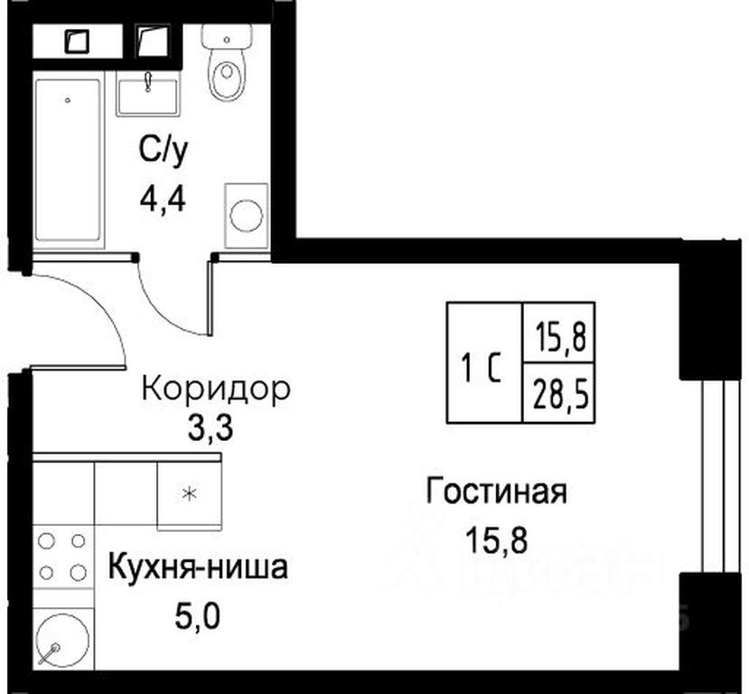 Apartment Sale, 28.5 sq. m. at Kompleks apartamentov AIST RESIDENCE (Aist Rezidens), Namyotkina Street, 10Д, Moscow, Russia #1 Apartment Sale, 28.5 sq. m. at Kompleks apartamentov AIST RESIDENCE (Aist Rezidens), Namyotkina Street, 10Д, Moscow, Russia #1