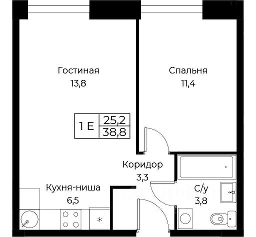 Apartment Sale, 38.8 sq. m. at Kompleks apartamentov AIST RESIDENCE (Aist Rezidens), Namyotkina Street, 10Д, Moscow, Russia #1