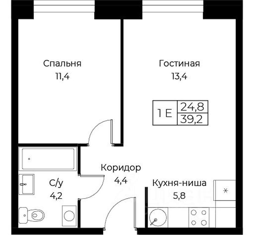 Apartment Sale, 39.2 sq. m. at Kompleks apartamentov AIST RESIDENCE (Aist Rezidens), Namyotkina Street, 10Д, Moscow, Russia #1