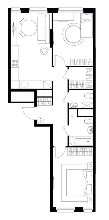 2-BD Apartment Sale, 63.3 sq. m. at Pervyi Moskovskiy, ulitsa Bianki, 1, Moskovskiy, Moscow, Russia #1 2-BD Apartment Sale, 63.3 sq. m. at Pervyi Moskovskiy, ulitsa Bianki, 1, Moskovskiy, Moscow, Russia #1