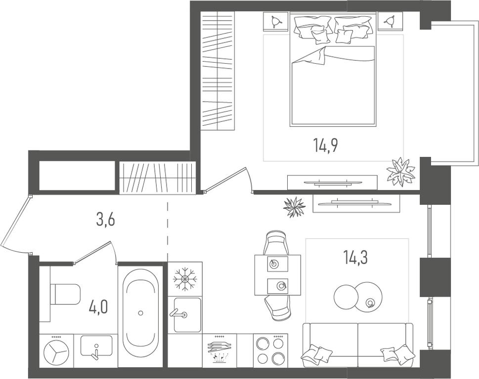 1-BD Apartment Sale, 36.8平方米 at Pave, 2nd Paveletsky Drive, Moscow, Russia #1 1-BD Apartment Sale, 36.8平方米 at Pave, 2nd Paveletsky Drive, Moscow, Russia #1