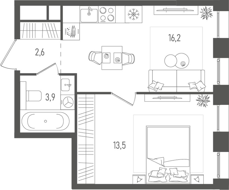 1-BD Apartment Sale, 38.2 sq. m. at Pave, 2nd Paveletsky Drive, Moscow, Russia #2 1-BD Apartment Sale, 38.2 sq. m. at Pave, 2nd Paveletsky Drive, Moscow, Russia #2