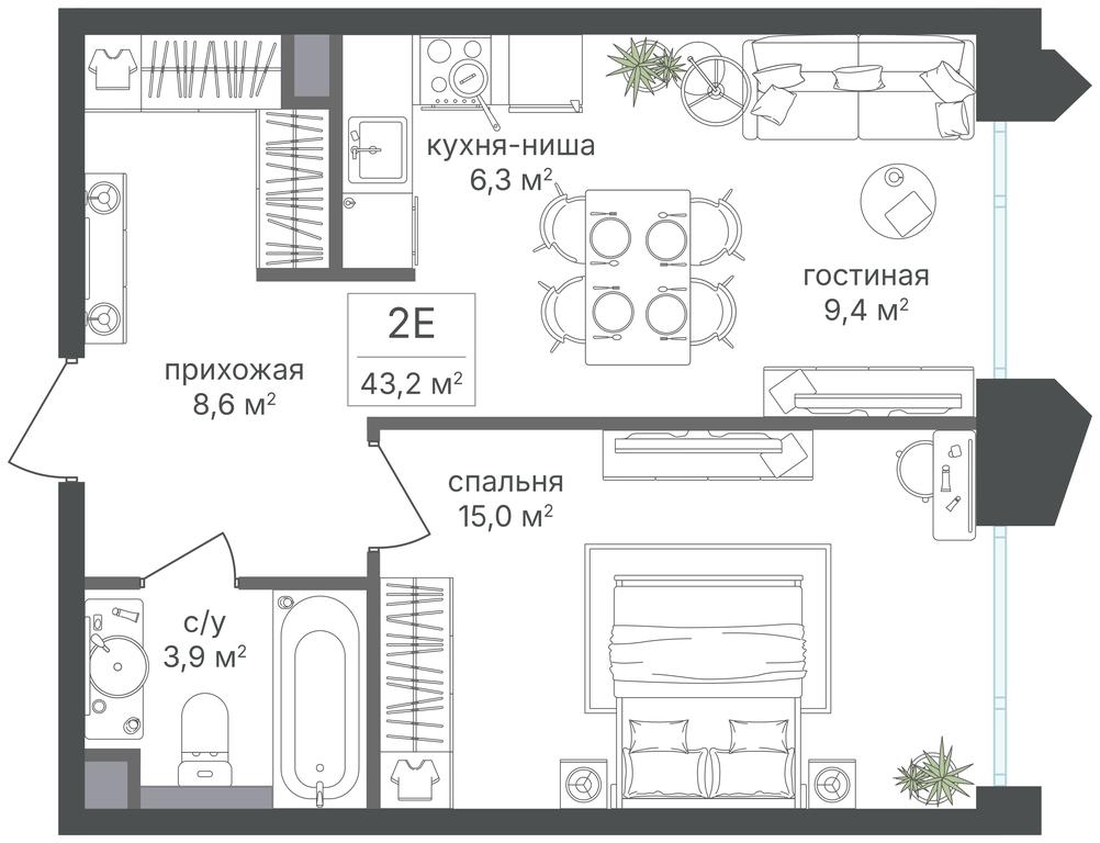 1-BD Apartment Sale, 43.2 sq. m. at Petrovskiy Park II, Stary Petrovsko-Razumovsky Drive, 1/23, Moscow, Russia #1 1-BD Apartment Sale, 43.2 sq. m. at Petrovskiy Park II, Stary Petrovsko-Razumovsky Drive, 1/23, Moscow, Russia #1