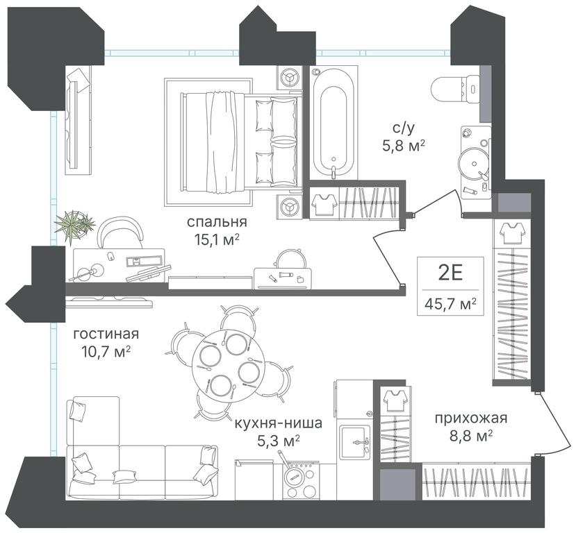 1-BD Apartment Sale, 45.7 sq. m. at Petrovskiy Park II, Stary Petrovsko-Razumovsky Drive, 1/23, Moscow, Russia #1 1-BD Apartment Sale, 45.7 sq. m. at Petrovskiy Park II, Stary Petrovsko-Razumovsky Drive, 1/23, Moscow, Russia #1