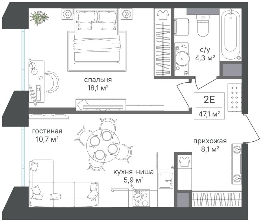 1-BD Apartment Sale, 47.1平方米 at Petrovskiy Park II, Stary Petrovsko-Razumovsky Drive, 1/23, Moscow, Russia #1 1-BD Apartment Sale, 47.1平方米 at Petrovskiy Park II, Stary Petrovsko-Razumovsky Drive, 1/23, Moscow, Russia #1