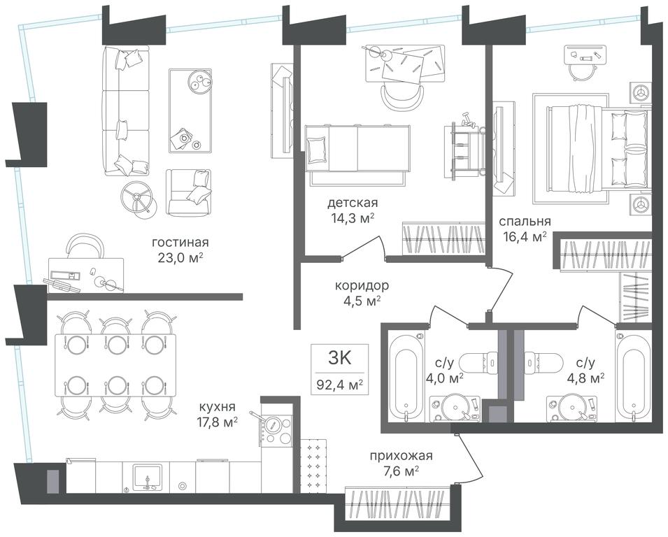 3-BD Apartment Sale, 92.4 sq. m. at Petrovskiy Park II, Stary Petrovsko-Razumovsky Drive, 1/23, Moscow, Russia #1 3-BD Apartment Sale, 92.4 sq. m. at Petrovskiy Park II, Stary Petrovsko-Razumovsky Drive, 1/23, Moscow, Russia #1