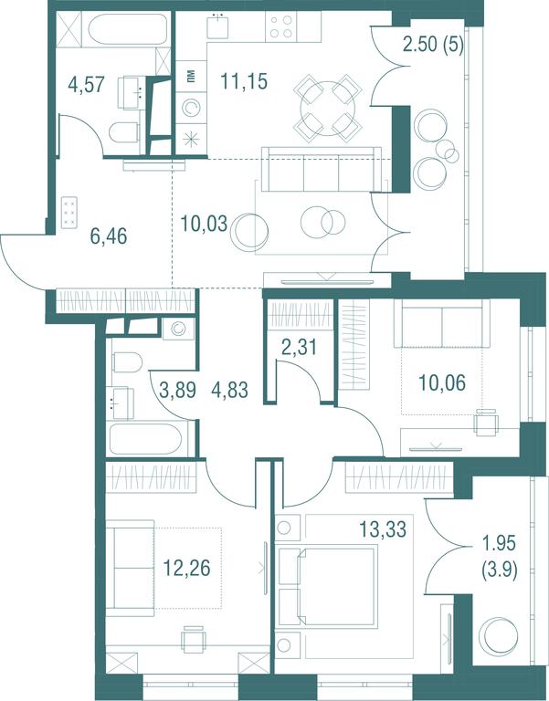 4-BD Apartment Sale, 83.34 sq. m. at Odinburg, Severnaya Street, 11, Odintsovo, Moscow Region, Russia #1 4-BD Apartment Sale, 83.34 sq. m. at Odinburg, Severnaya Street, 11, Odintsovo, Moscow Region, Russia #1