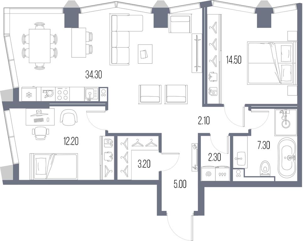 2-BD Apartment Sale, 80.9平方米 at Severny Port, Leningradskoye Highway, Moscow, Russia #1 2-BD Apartment Sale, 80.9平方米 at Severny Port, Leningradskoye Highway, Moscow, Russia #1