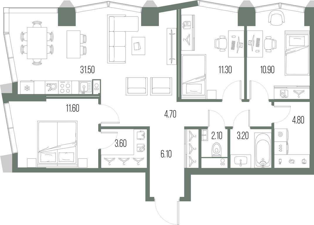 3-BD Apartment Sale, 89.8平方米 at Severny Port, Leningradskoye Highway, Moscow, Russia #1 3-BD Apartment Sale, 89.8平方米 at Severny Port, Leningradskoye Highway, Moscow, Russia #1