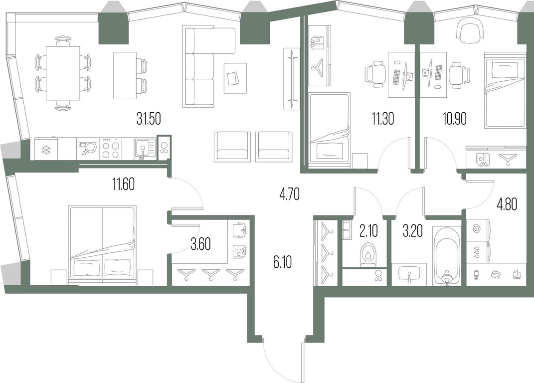 3-BD Apartment Sale, 89.7 sq. m. at Severny Port, Leningradskoye Highway, Moscow, Russia #1 3-BD Apartment Sale, 89.7 sq. m. at Severny Port, Leningradskoye Highway, Moscow, Russia #1