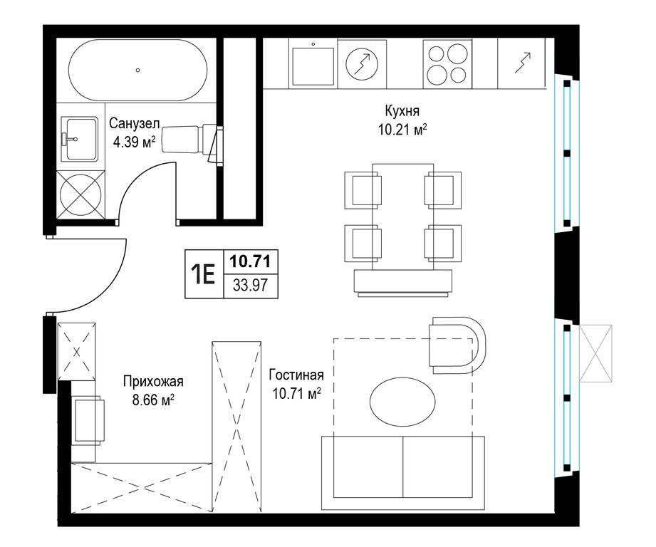 1-BD Apartment Sale, 33.2平方米 at Eko Vidnoe 2.0, kvartal Tsentralny, 1, Kupelinka Subdistrict, derevnya Sapronovo, Leninskiy City District, Moscow Region, Russia #1 1-BD Apartment Sale, 33.2平方米 at Eko Vidnoe 2.0, kvartal Tsentralny, 1, Kupelinka Subdistrict, derevnya Sapronovo, Leninskiy City District, Moscow Region, Russia #1