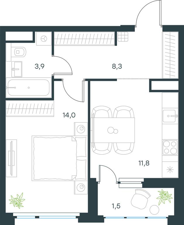 Apartment Sale, 39.5 sq. m. at Gorod V lesu, Gorod V Lesu Residential Complex, Village of Otradnoye, Krasnogorsk Urban District, Moscow Region, Russia #1