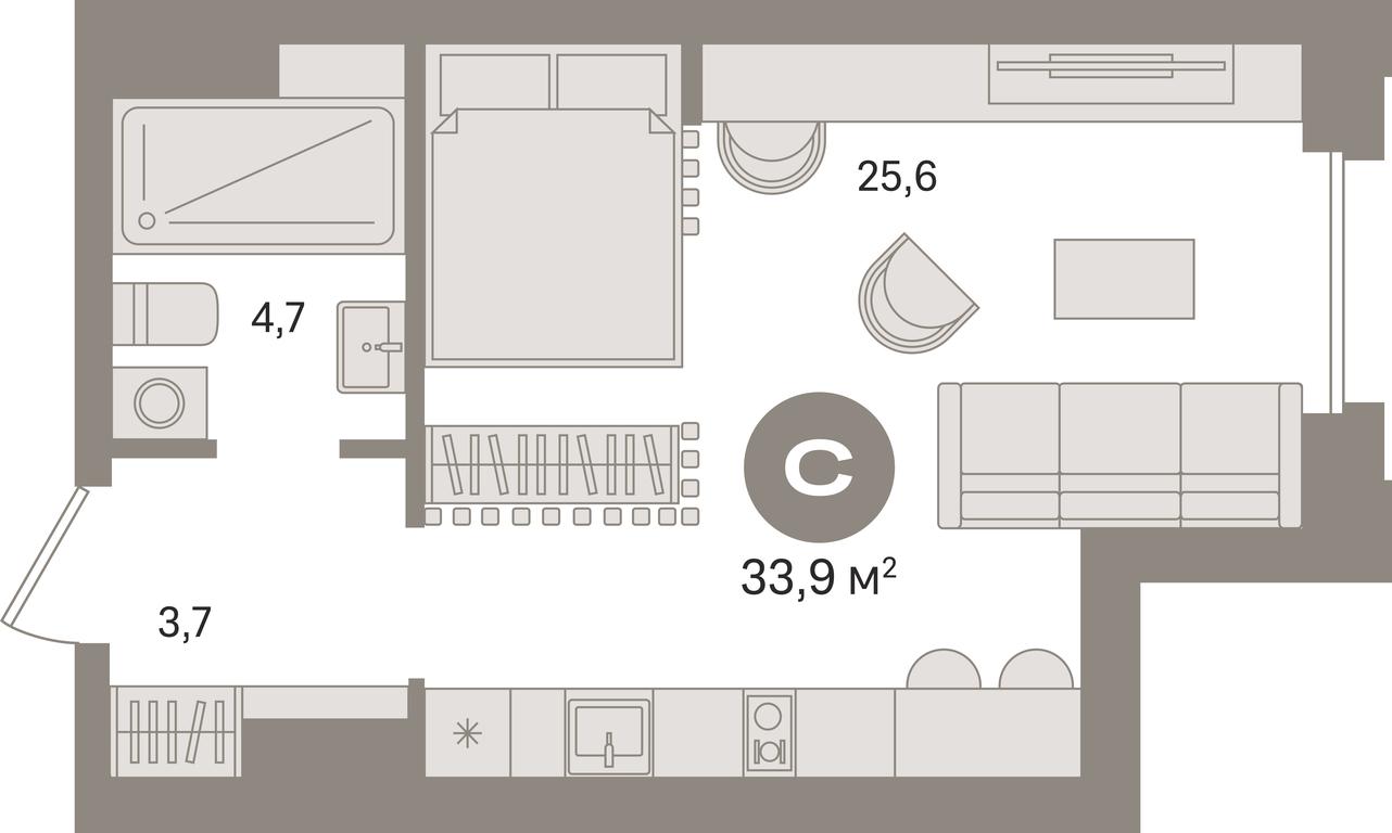 Apartment Sale, 33.9平方米 at Kvartal «MONS», Ogorodny Drive, Moscow, Russia #1 Apartment Sale, 33.9平方米 at Kvartal «MONS», Ogorodny Drive, Moscow, Russia #1