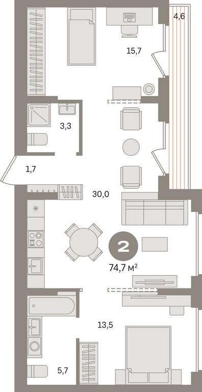 2-BD Apartment Sale, 74.7 sq. m. at Pervy kvartal, Kalinovaya ulitsa, derevnya Sapronovo, Leninskiy City District, Moscow Region, Russia #1 2-BD Apartment Sale, 74.7 sq. m. at Pervy kvartal, Kalinovaya ulitsa, derevnya Sapronovo, Leninskiy City District, Moscow Region, Russia #1