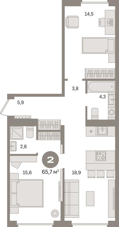 2-BD Apartment Sale, 65.7 sq. m. at Pervy kvartal, Kalinovaya ulitsa, derevnya Sapronovo, Leninskiy City District, Moscow Region, Russia #1 2-BD Apartment Sale, 65.7 sq. m. at Pervy kvartal, Kalinovaya ulitsa, derevnya Sapronovo, Leninskiy City District, Moscow Region, Russia #1