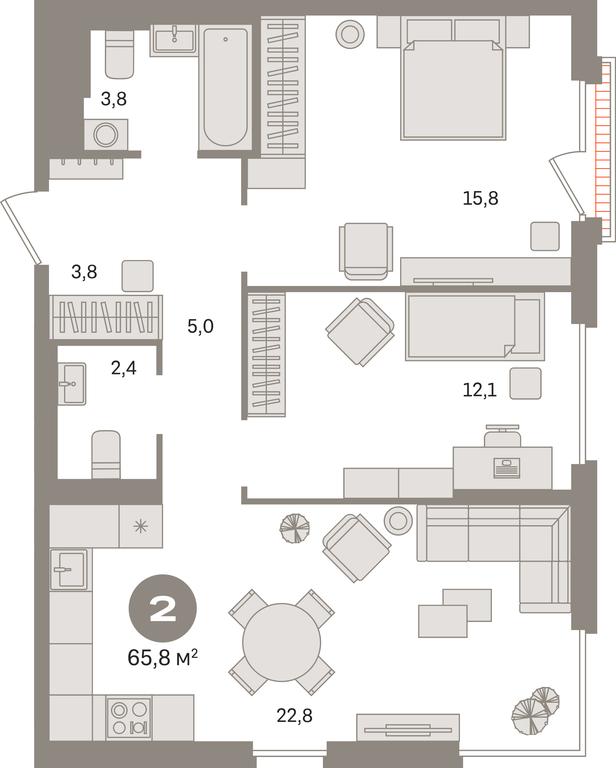 2-BD Apartment Sale, 65.8平方米 at Kvartal Gercena, zhiloy kompleks Kvartal Gertsena, Moscow, Russia #1 2-BD Apartment Sale, 65.8平方米 at Kvartal Gercena, zhiloy kompleks Kvartal Gertsena, Moscow, Russia #1