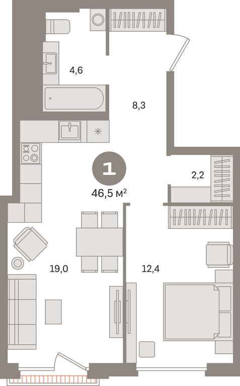 1-BD Apartment Sale, 46.5 sq. m. at Kvartal Gercena, zhiloy kompleks Kvartal Gertsena, Moscow, Russia #1 1-BD Apartment Sale, 46.5 sq. m. at Kvartal Gercena, zhiloy kompleks Kvartal Gertsena, Moscow, Russia #1