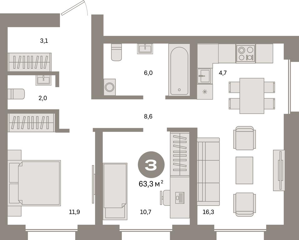2-BD Apartment Sale, 63.3 sq. m. at Kvartal Metronom, Tagilskaya Street, Moscow, Russia #1 2-BD Apartment Sale, 63.3 sq. m. at Kvartal Metronom, Tagilskaya Street, Moscow, Russia #1