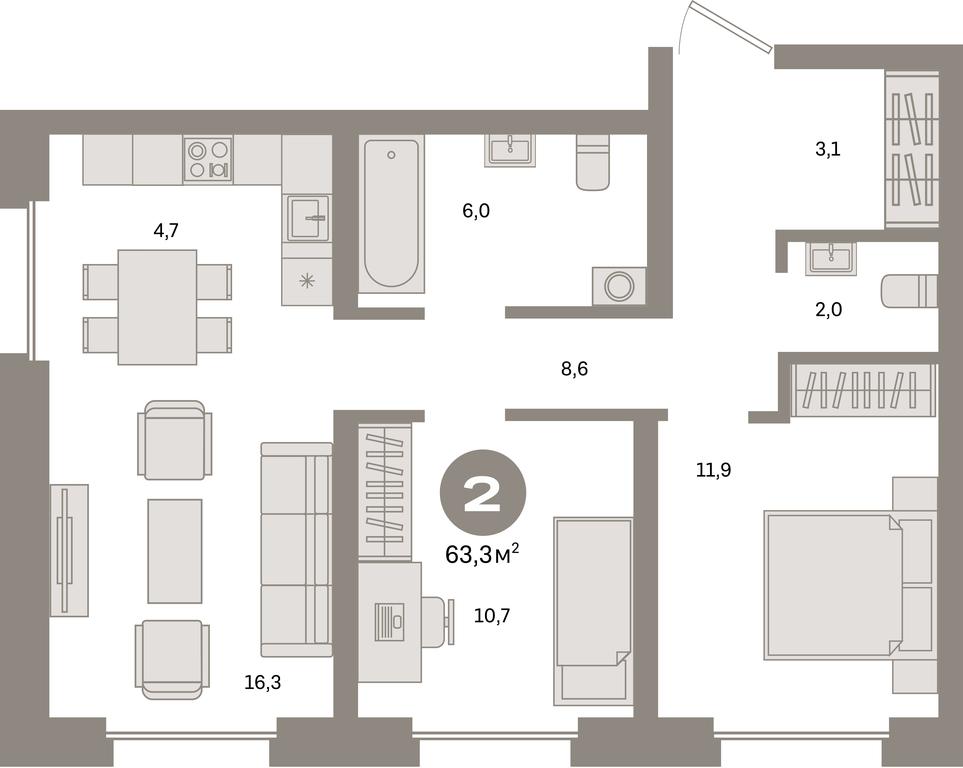 2-BD Apartment Sale, 63.3 sq. m. at Kvartal Metronom, Tagilskaya Street, Moscow, Russia #1 2-BD Apartment Sale, 63.3 sq. m. at Kvartal Metronom, Tagilskaya Street, Moscow, Russia #1