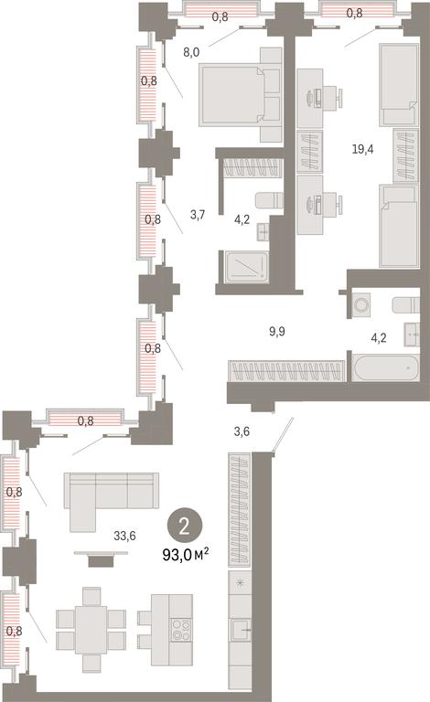 2-BD Apartment Sale, 93平方米 at Kvartal Metronom, Tagilskaya Street, Moscow, Russia #1 2-BD Apartment Sale, 93平方米 at Kvartal Metronom, Tagilskaya Street, Moscow, Russia #1