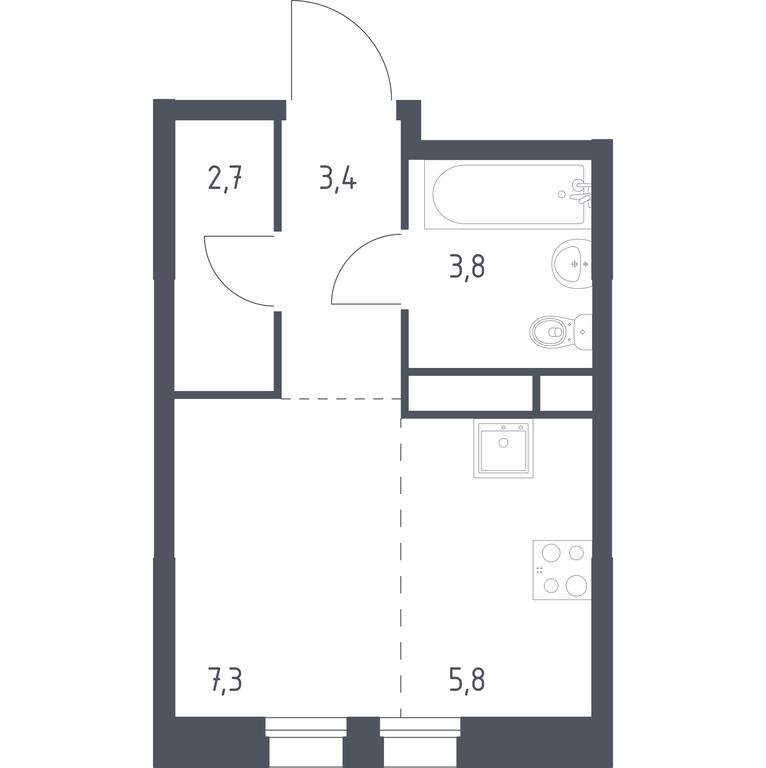 Apartment Sale, 23 sq. m. at Kvartal na Vode, Shosseynaya Street, 90с42, Moscow, Russia #1