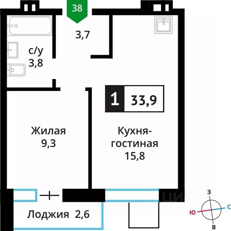 Apartment Sale, 33.9 sq. m. at Smart Kvartal Lesnaya Otrada, ulitsa Detstva, derevnya Aristovo, Krasnogorsk Urban District, Moscow Region, Russia #1 Apartment Sale, 33.9 sq. m. at Smart Kvartal Lesnaya Otrada, ulitsa Detstva, derevnya Aristovo, Krasnogorsk Urban District, Moscow Region, Russia #1