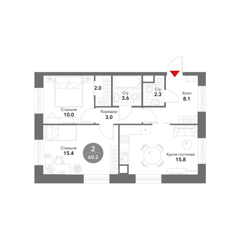 2-BD Apartment Sale, 60.2 sq. m. at Voxhall, Letnikovskaya Street, 4с2, Moscow, Russia #1 2-BD Apartment Sale, 60.2 sq. m. at Voxhall, Letnikovskaya Street, 4с2, Moscow, Russia #1