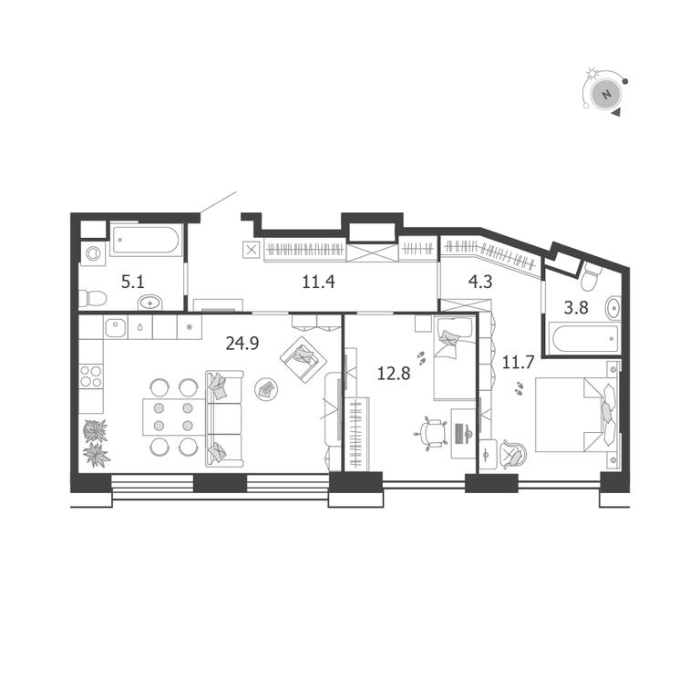 2-BD Apartment Sale, 74 sq. m. at Voxhall, Letnikovskaya Street, 4с2, Moscow, Russia #1 2-BD Apartment Sale, 74 sq. m. at Voxhall, Letnikovskaya Street, 4с2, Moscow, Russia #1