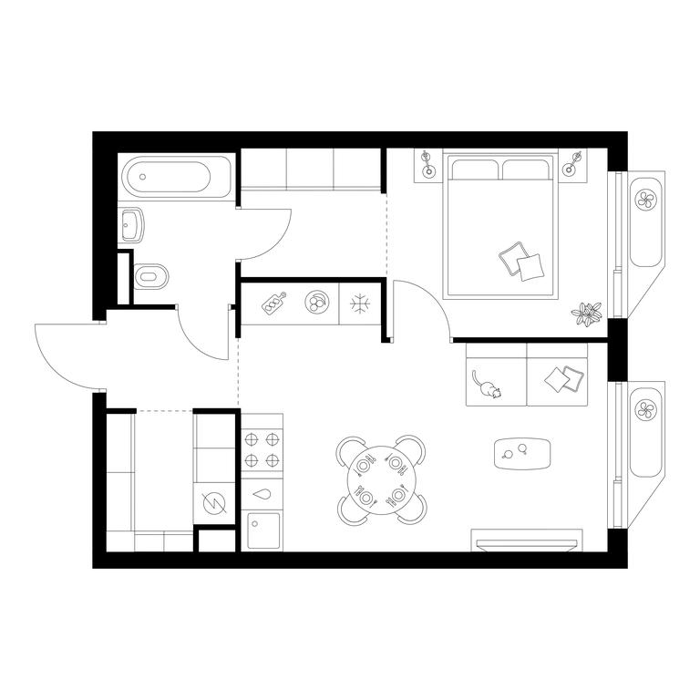 1-BD Apartment Sale, 39.1 sq. m. at Altufevskoe 53, Алтуфьевское шоссе, 53с11, Москва, Россия #1 1-BD Apartment Sale, 39.1 sq. m. at Altufevskoe 53, Алтуфьевское шоссе, 53с11, Москва, Россия #1
