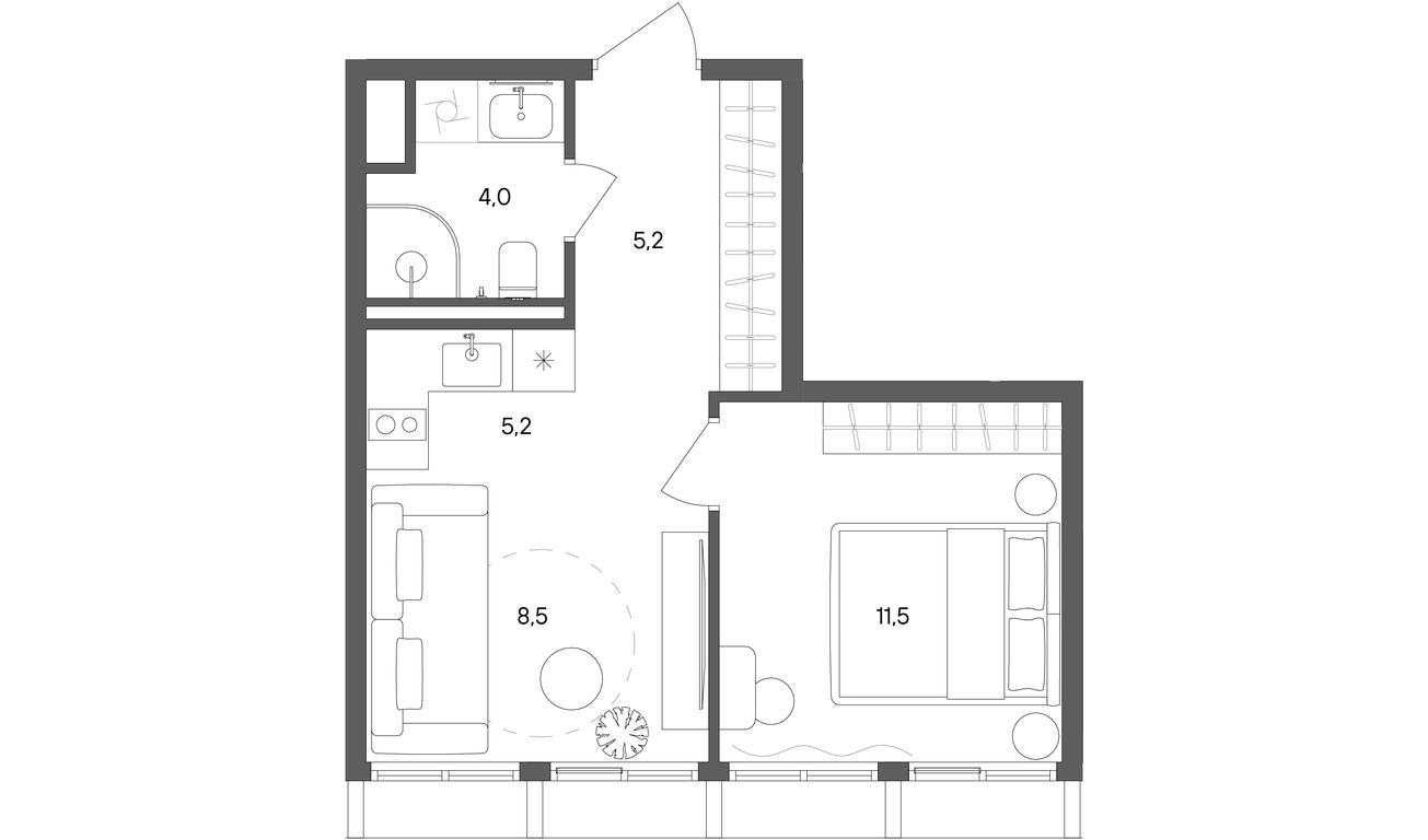 1-BD Apartment Sale, 34.4 sq. m. at Sokolniki (Sokolniki), Gastello Street, Moscow, Russia #1 1-BD Apartment Sale, 34.4 sq. m. at Sokolniki (Sokolniki), Gastello Street, Moscow, Russia #1