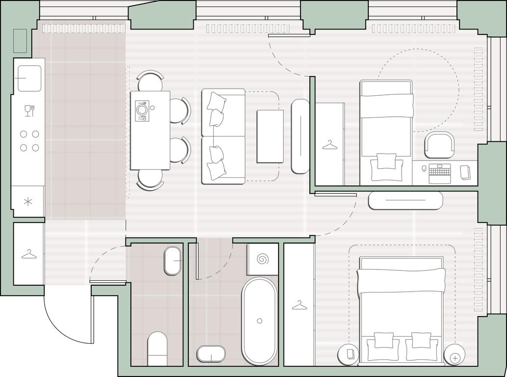 2-BD Apartment Sale, 54.3 sq. m. at Sreda na Lobachevskogo, Ochakovskoye Highway, Moscow, Russia #1 2-BD Apartment Sale, 54.3 sq. m. at Sreda na Lobachevskogo, Ochakovskoye Highway, Moscow, Russia #1