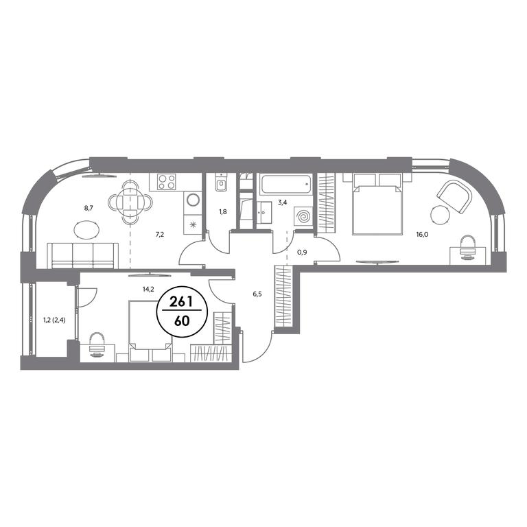 3-BD Apartment Sale, 60 sq. m. at Admiral, Shosseynaya Street, 4А, Moscow, Russia #1 3-BD Apartment Sale, 60 sq. m. at Admiral, Shosseynaya Street, 4А, Moscow, Russia #1