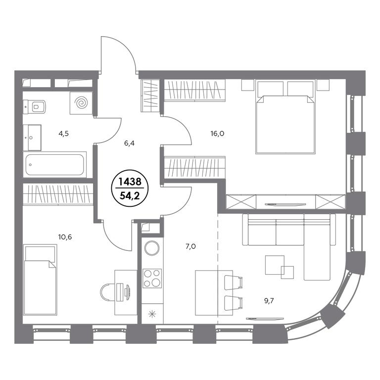 3-BD Apartment Sale, 54.2 sq. m. at Admiral, Shosseynaya Street, 4А, Moscow, Russia #2 3-BD Apartment Sale, 54.2 sq. m. at Admiral, Shosseynaya Street, 4А, Moscow, Russia #2