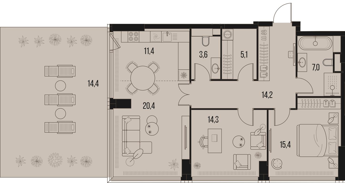 2-BD Apartment Sale, 105.8平方米 at High Life, Letnikovskaya Street, 11/10с1, Moscow, Russia #1 2-BD Apartment Sale, 105.8平方米 at High Life, Letnikovskaya Street, 11/10с1, Moscow, Russia #1