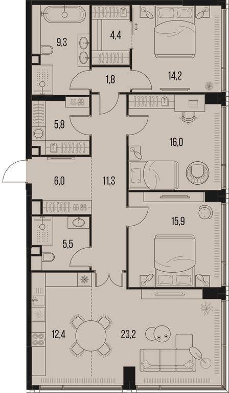 3-BD Apartment Sale, 125.8平方米 at High Life, Letnikovskaya Street, 11/10с1, Moscow, Russia #1 3-BD Apartment Sale, 125.8平方米 at High Life, Letnikovskaya Street, 11/10с1, Moscow, Russia #1