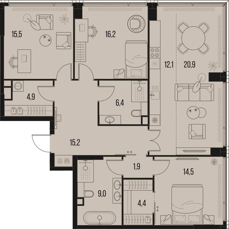 3-BD Apartment Sale, 121 sq. m. at High Life, Letnikovskaya Street, 11/10с1, Moscow, Russia #1 3-BD Apartment Sale, 121 sq. m. at High Life, Letnikovskaya Street, 11/10с1, Moscow, Russia #1