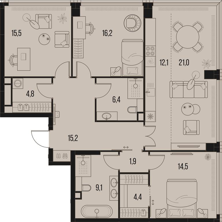 Продажа 3-комн. квартиры, 121,1 м² в ЖК «Хай Лайф (High Life)», Летниковская улица, 11/10с1, Москва, Россия #1 Продажа 3-комн. квартиры, 121,1 м² в ЖК «Хай Лайф (High Life)», Летниковская улица, 11/10с1, Москва, Россия #1