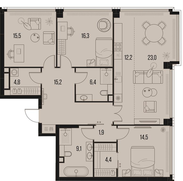 Продажа 3-комн. квартиры, 123,3 м² в ЖК «Хай Лайф (High Life)», Летниковская улица, 11/10с1, Москва, Россия #1 Продажа 3-комн. квартиры, 123,3 м² в ЖК «Хай Лайф (High Life)», Летниковская улица, 11/10с1, Москва, Россия #1