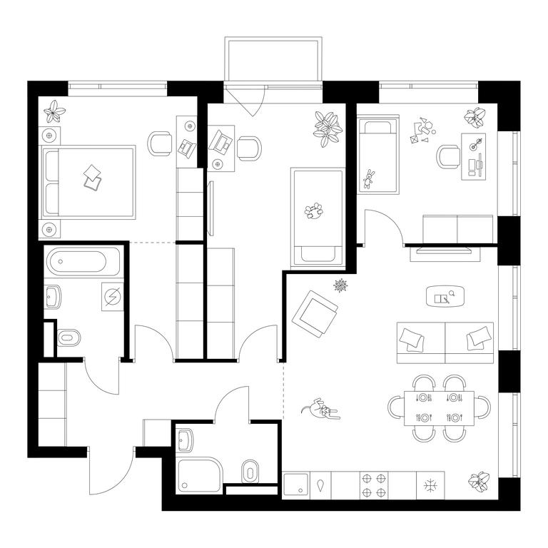 3-BD Apartment Sale, 75.4 sq. m. at Buninskaja naberezhnaja, ZhK Buninskaya Naberezhnaya, Moscow, Russia #1 3-BD Apartment Sale, 75.4 sq. m. at Buninskaja naberezhnaja, ZhK Buninskaya Naberezhnaya, Moscow, Russia #1