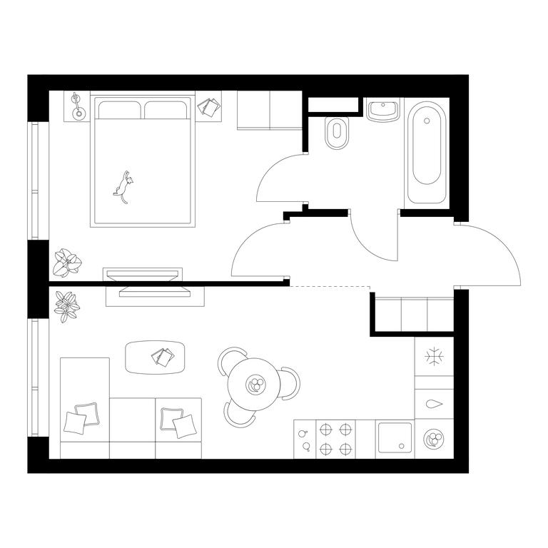 1-BD Apartment Sale, 33.2 sq. m. at Buninskaja naberezhnaja, ZhK Buninskaya Naberezhnaya, Moscow, Russia #1