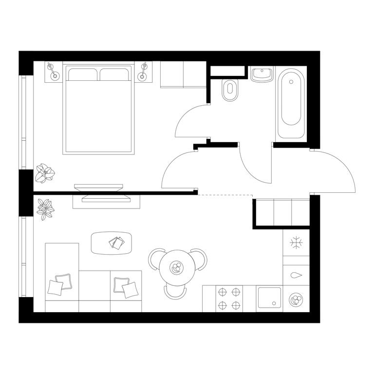 1-BD Apartment Sale, 33.2平方米 at Buninskaja naberezhnaja, ZhK Buninskaya Naberezhnaya, Moscow, Russia #1 1-BD Apartment Sale, 33.2平方米 at Buninskaja naberezhnaja, ZhK Buninskaya Naberezhnaya, Moscow, Russia #1