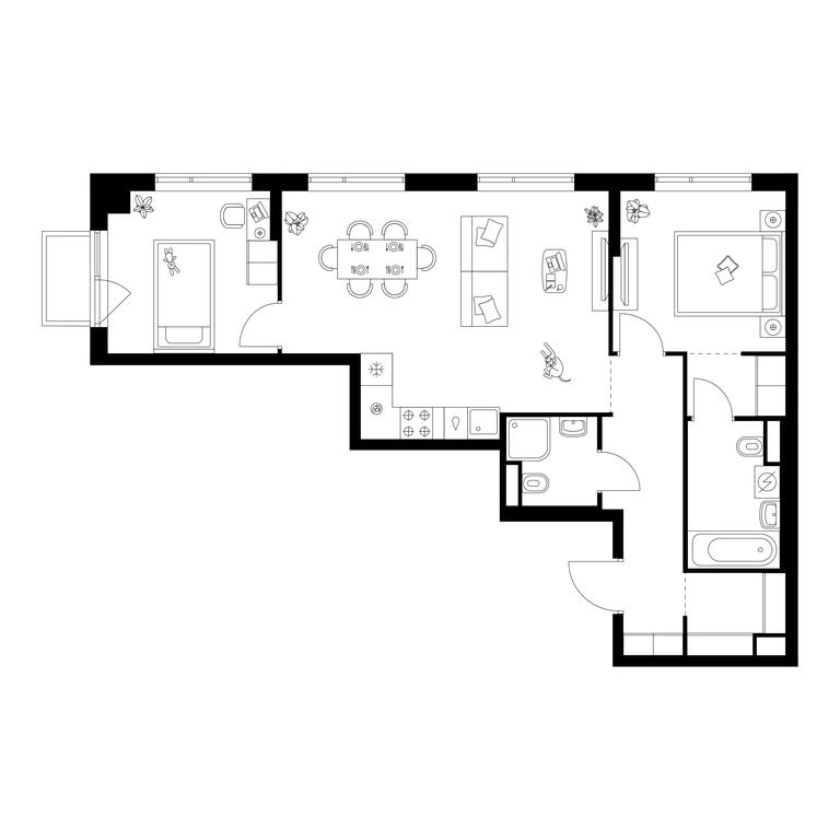 2-BD Apartment Sale, 62.6 sq. m. at Buninskaja naberezhnaja, ZhK Buninskaya Naberezhnaya, Moscow, Russia #1 2-BD Apartment Sale, 62.6 sq. m. at Buninskaja naberezhnaja, ZhK Buninskaya Naberezhnaya, Moscow, Russia #1