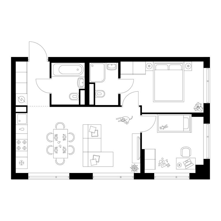2-BD Apartment Sale, 51.4平方米 at Buninskaja naberezhnaja, ZhK Buninskaya Naberezhnaya, Moscow, Russia #1 2-BD Apartment Sale, 51.4平方米 at Buninskaja naberezhnaja, ZhK Buninskaya Naberezhnaya, Moscow, Russia #1