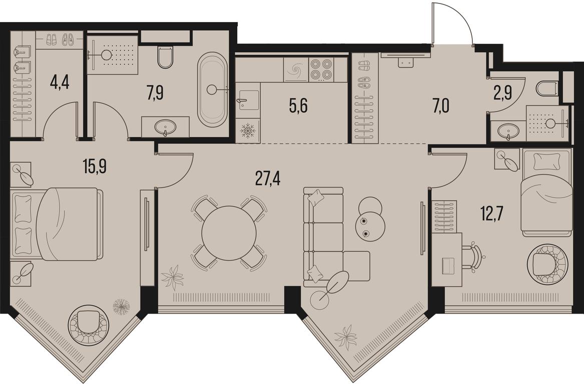 2-BD Apartment Sale, 83.8 sq. m. at High Life, Letnikovskaya Street, 11/10с1, Moscow, Russia #1 2-BD Apartment Sale, 83.8 sq. m. at High Life, Letnikovskaya Street, 11/10с1, Moscow, Russia #1