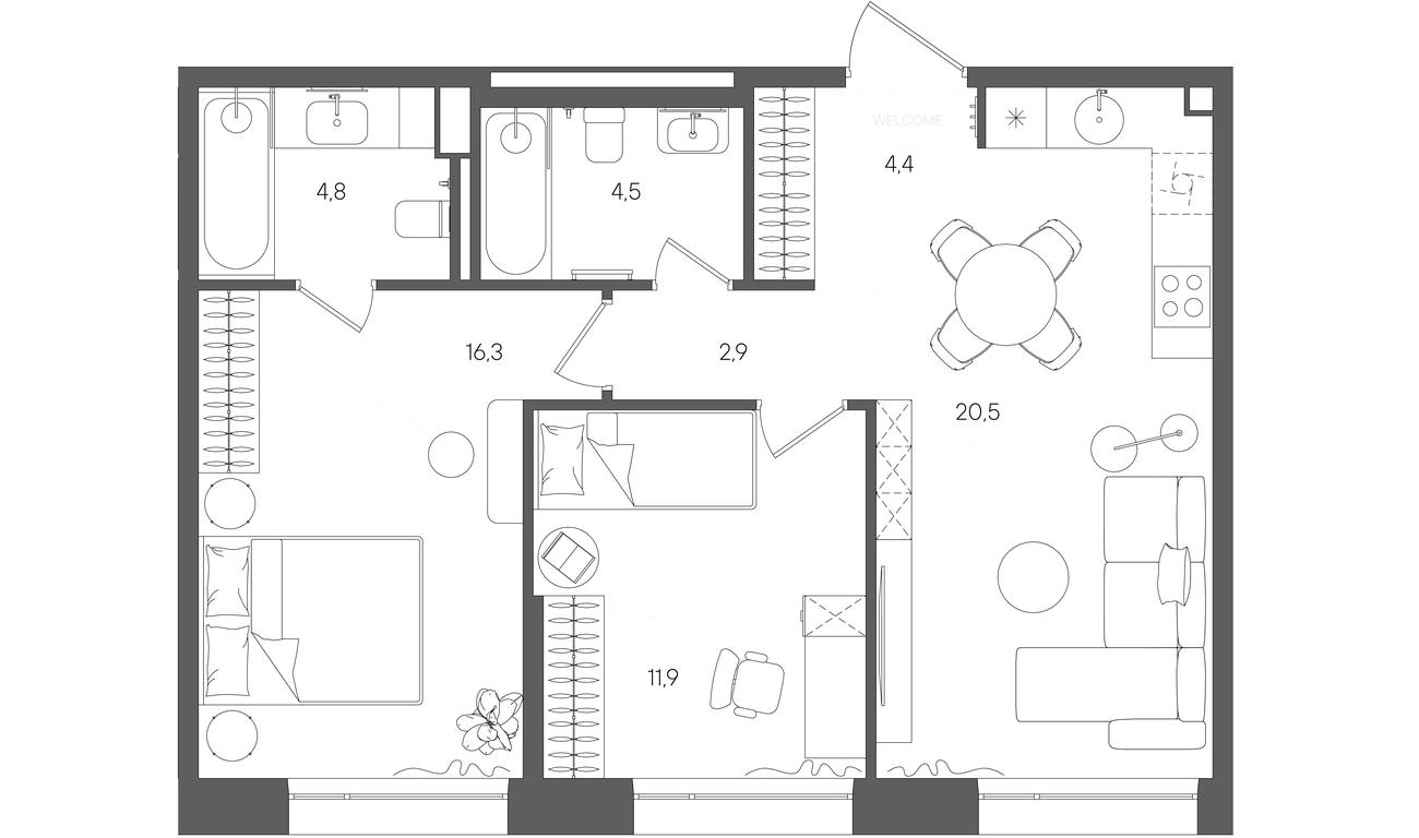 Продажа 2-комн. квартиры, 65,3 м² в ЖК «Райс (Rise)», ЖК Стоун Райс, район Лефортово, Юго-Восточный административный округ, Москва, Россия #1 Продажа 2-комн. квартиры, 65,3 м² в ЖК «Райс (Rise)», ЖК Стоун Райс, район Лефортово, Юго-Восточный административный округ, Москва, Россия #1