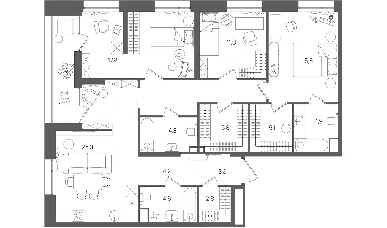 Продажа 3-комн. квартиры, 117 м² в ЖК «Райс (Rise)», ЖК Стоун Райс, район Лефортово, Юго-Восточный административный округ, Москва, Россия #1 Продажа 3-комн. квартиры, 117 м² в ЖК «Райс (Rise)», ЖК Стоун Райс, район Лефортово, Юго-Восточный административный округ, Москва, Россия #1
