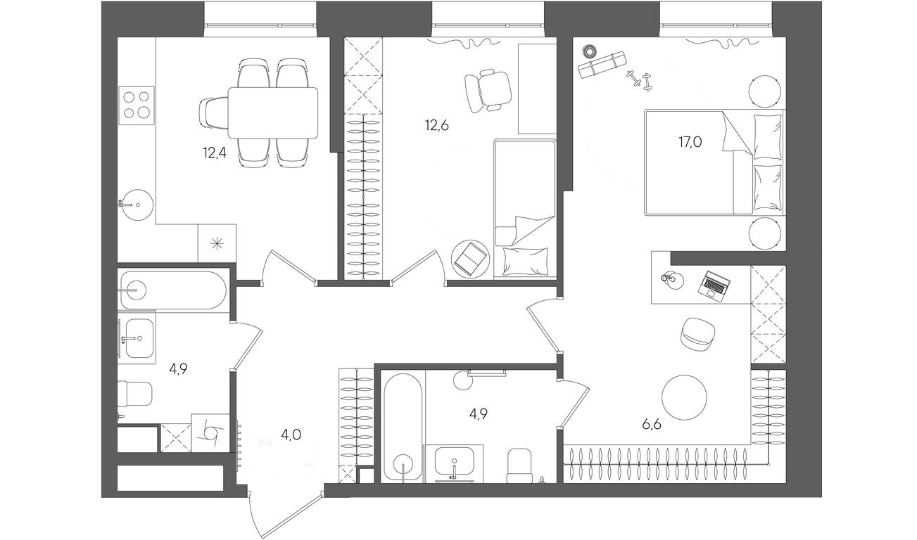 Продажа 2-комн. квартиры, 68,4 м² в ЖК «Райс (Rise)», ЖК Стоун Райс, район Лефортово, Юго-Восточный административный округ, Москва, Россия #1 Продажа 2-комн. квартиры, 68,4 м² в ЖК «Райс (Rise)», ЖК Стоун Райс, район Лефортово, Юго-Восточный административный округ, Москва, Россия #1