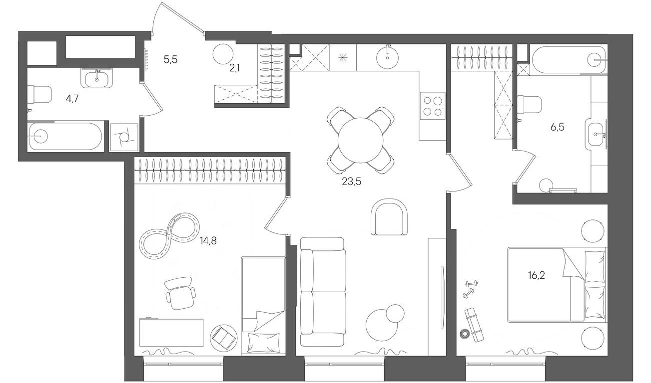 Продажа 2-комн. квартиры, 73,3 м² в ЖК «Райс (Rise)», ЖК Стоун Райс, район Лефортово, Юго-Восточный административный округ, Москва, Россия #1 Продажа 2-комн. квартиры, 73,3 м² в ЖК «Райс (Rise)», ЖК Стоун Райс, район Лефортово, Юго-Восточный административный округ, Москва, Россия #1