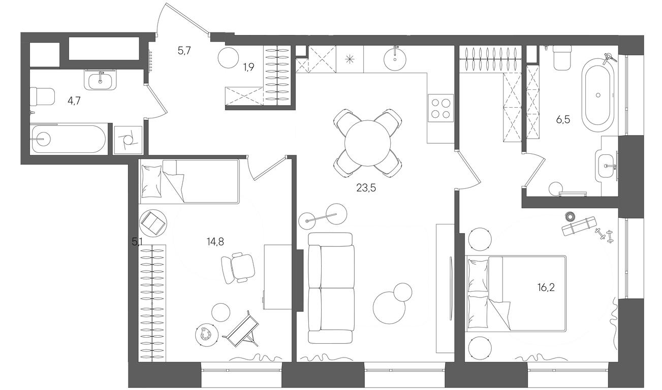 Продажа 2-комн. квартиры, 73,3 м² в ЖК «Райс (Rise)», ЖК Стоун Райс, район Лефортово, Юго-Восточный административный округ, Москва, Россия #1 Продажа 2-комн. квартиры, 73,3 м² в ЖК «Райс (Rise)», ЖК Стоун Райс, район Лефортово, Юго-Восточный административный округ, Москва, Россия #1